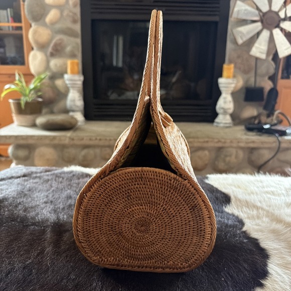Rattan Bag Hand Woven In Kauai Hawaii Vintage New Never Used Made In Hawaii - Picture 2 of 12
